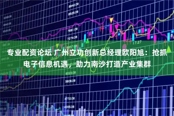 专业配资论坛 广州立功创新总经理欧阳旭：抢抓电子信息机遇，助力南沙打造产业集群